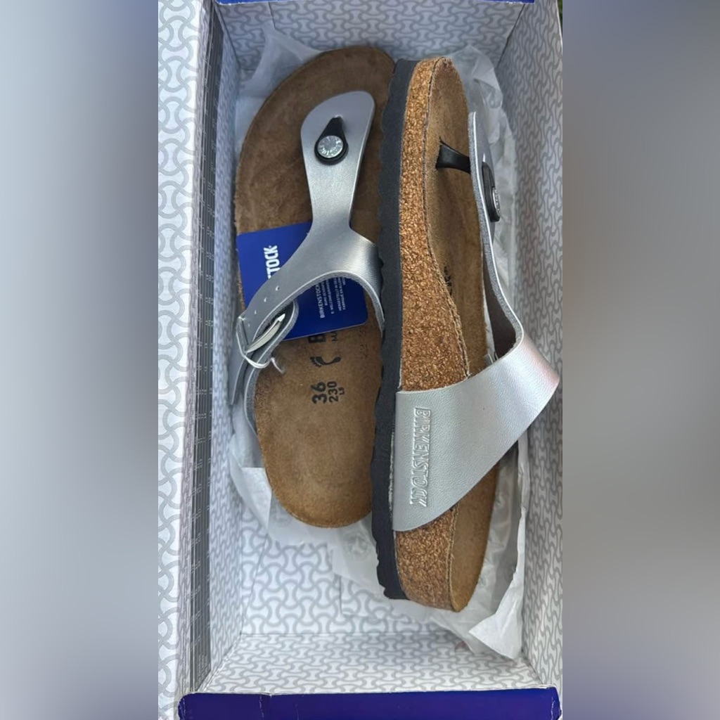Birkenstock Gizeh Birko-Flor-Silver 36 Narrow